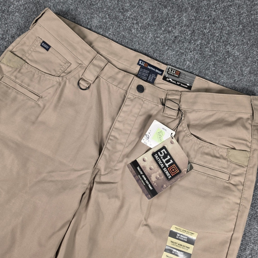 5.11 Tactical Taclite Jean-Cut Pant Mens 38x34 Khaki Ripstop 74385 NWT